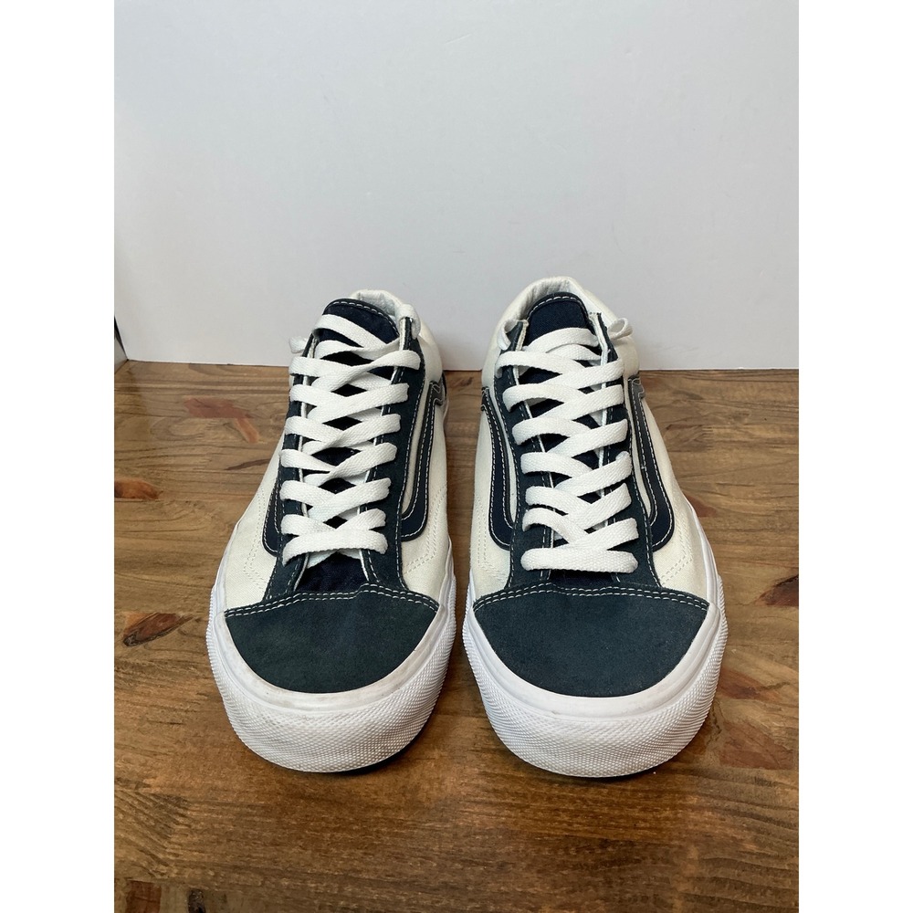 Vans Old Skool Sneakers Mens 11 Cream Black Suede Canvas Low Top Skate Shoes - Picture 2 of 9